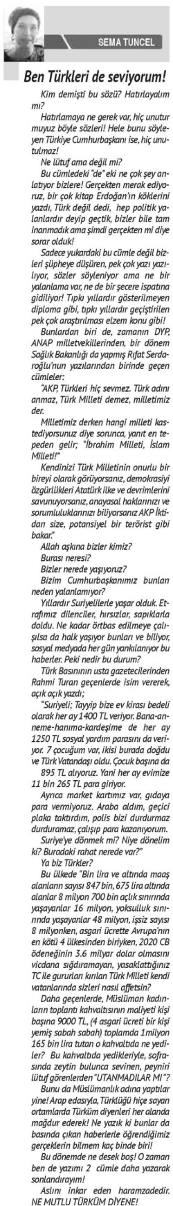 Bizim Anadolu Gazetesi, 01 Ocak 2020
